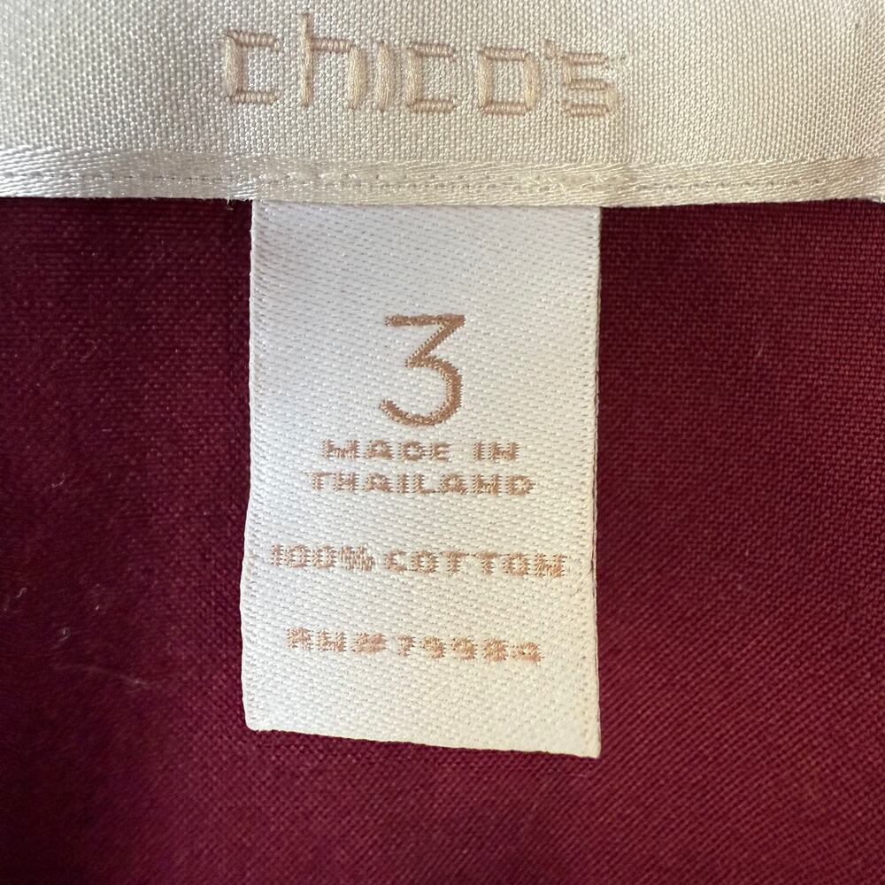 Chico’s Burgundy Buttondown Long no wrinkle shirt size XL - Picture 3 of 9